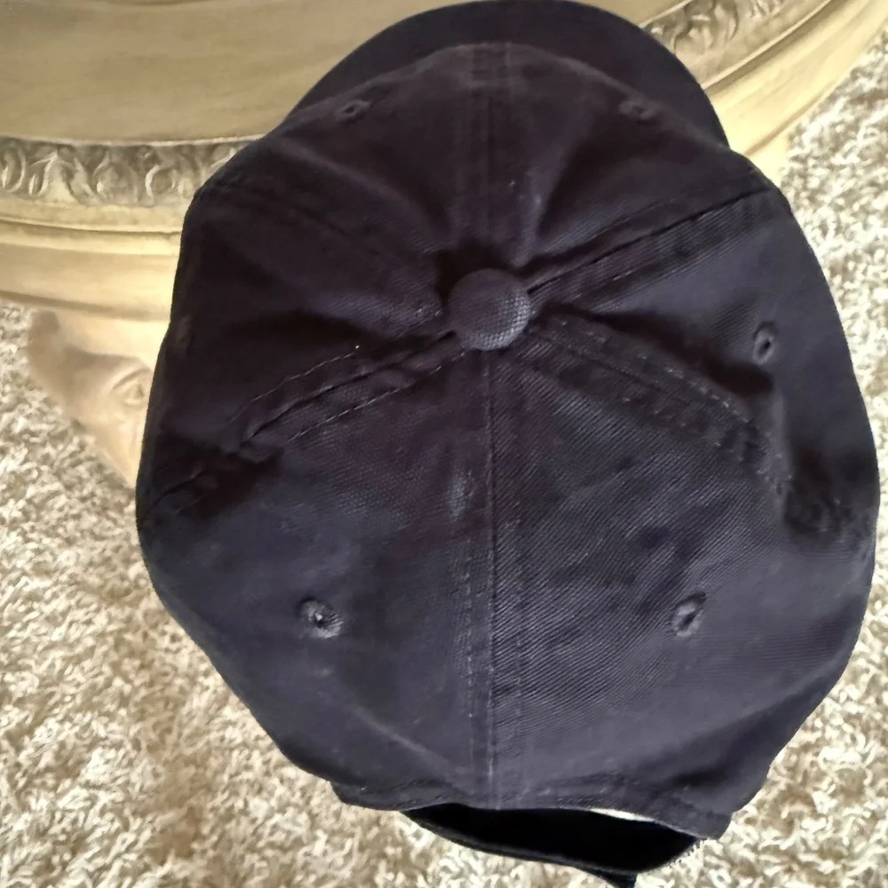 Carhartt Mens Black Hoop and Loop Adjustable Baseball Cap Leather Logo One Size